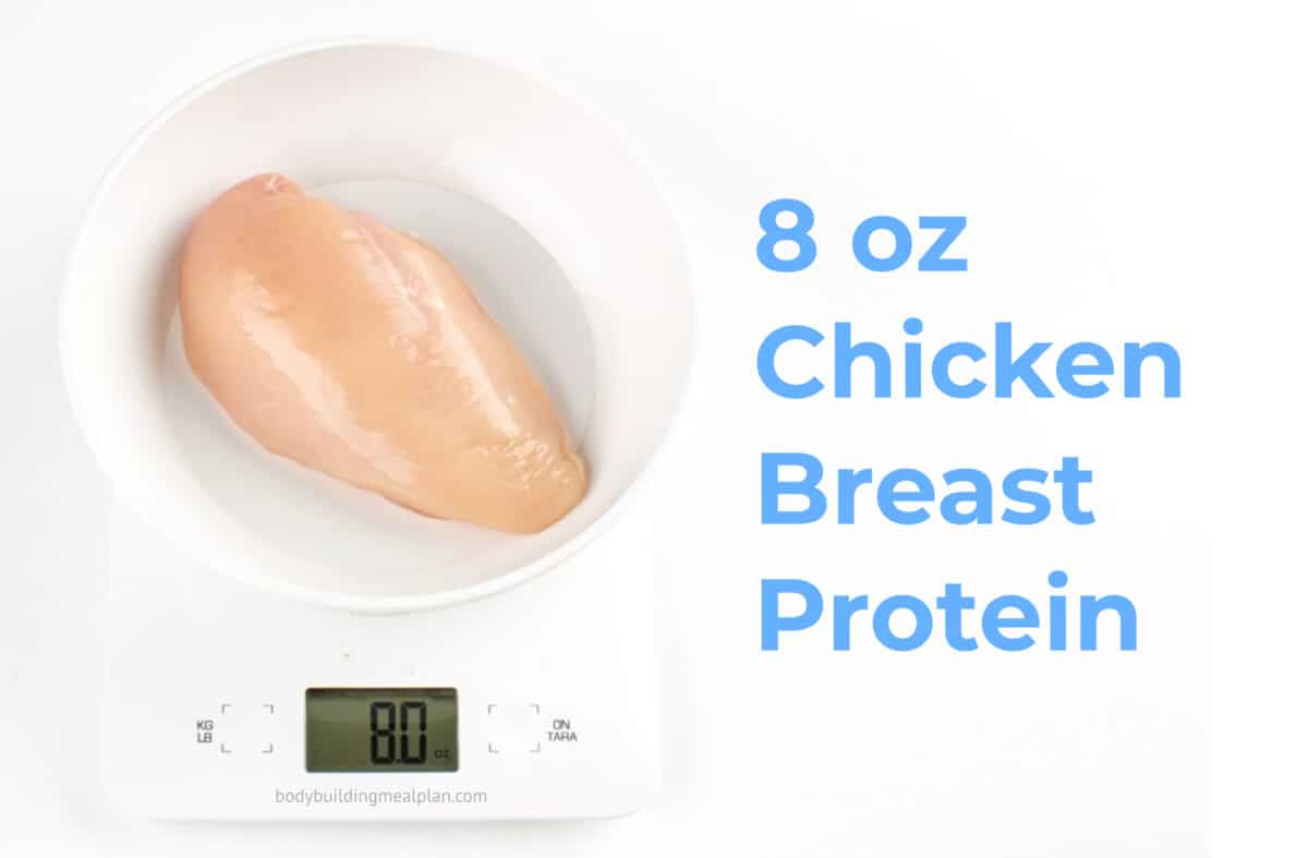 8 oz Chicken Breast Protein Skinless/Skin, Raw/Cooked, BoneIn/Out