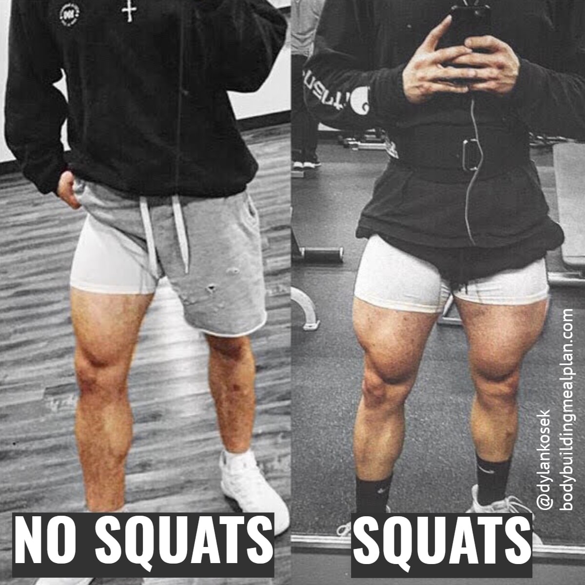 legs before and after squats